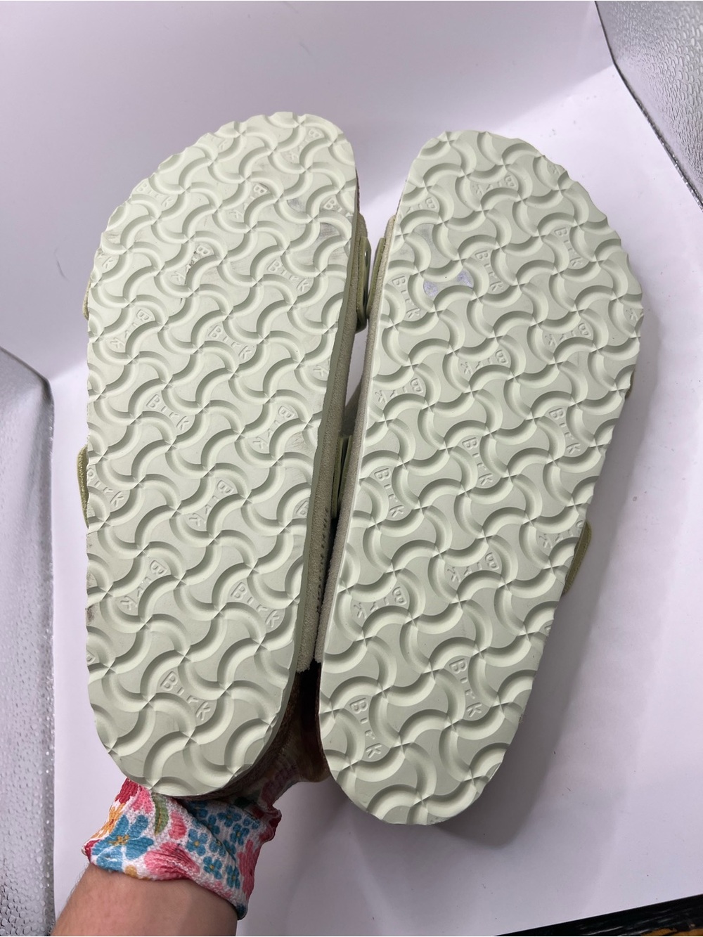 Birkenstock Arizona Suede Sandals - Pale Green - Picture 13 of 14